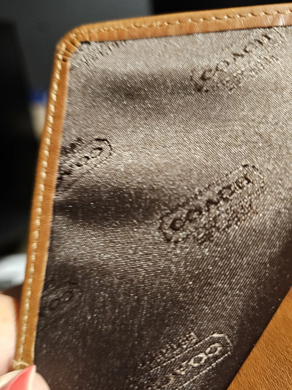 COACH Tan Leather Zip Wallet